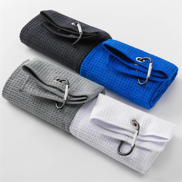 400GSM Microfiber Golf Towel with Metal Grommet and Clip - 400GSM Microfiber Golf Towel with Metal Grommet and Clip - Image 1 of 1