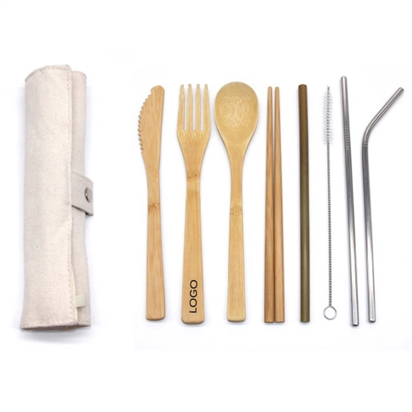 8pcs Bamboo Tableware Set - 8pcs Bamboo Tableware Set - Image 0 of 2