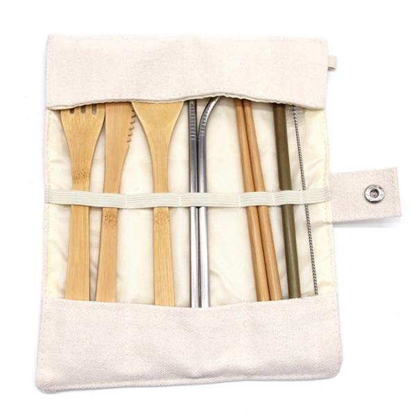 8pcs Bamboo Tableware Set - 8pcs Bamboo Tableware Set - Image 1 of 2