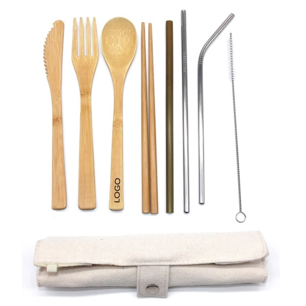 8pcs Bamboo Tableware Set - 8pcs Bamboo Tableware Set - Image 2 of 2