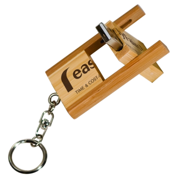 8GB 2-Tone Bamboo Flip Style USB Flash Drive w/ Keychain - 8GB 2-Tone Bamboo Flip Style USB Flash Drive w/ Keychain - Image 1 of 1