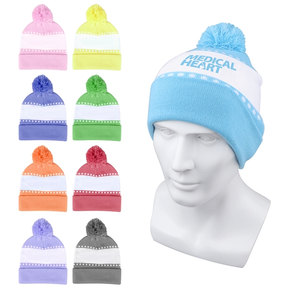 Youth Custom Knit Pom Beanie - Youth Custom Knit Pom Beanie - Image 0 of 0