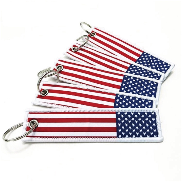 Custom Embroidery Flag Key Chains - Custom Embroidery Flag Key Chains - Image 0 of 1
