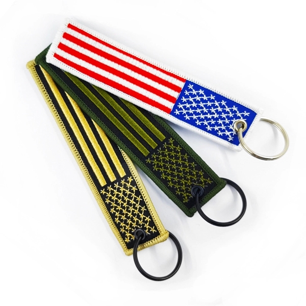 Custom Embroidery Flag Key Chains - Custom Embroidery Flag Key Chains - Image 1 of 1