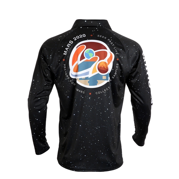 Men's Long Sleeve Raglan 3 Button Polo Shirt - Men's Long Sleeve Raglan 3 Button Polo Shirt - Image 1 of 1