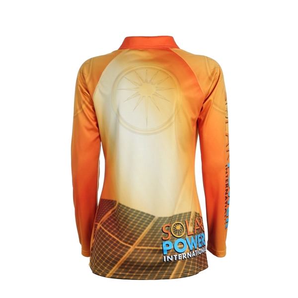 Ladies Long Raglan Sleeve 1/4 Zip Polo Shirt - Ladies Long Raglan Sleeve 1/4 Zip Polo Shirt - Image 1 of 1
