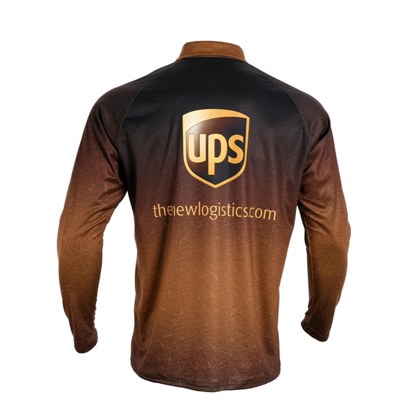 Men's Long Sleeve Raglan 1/4 Zip Polo Shirt - Men's Long Sleeve Raglan 1/4 Zip Polo Shirt - Image 1 of 1