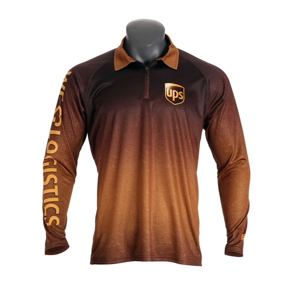 Men's Long Sleeve Raglan 1/4 Zip Polo Shirt - Men's Long Sleeve Raglan 1/4 Zip Polo Shirt - Image 0 of 1