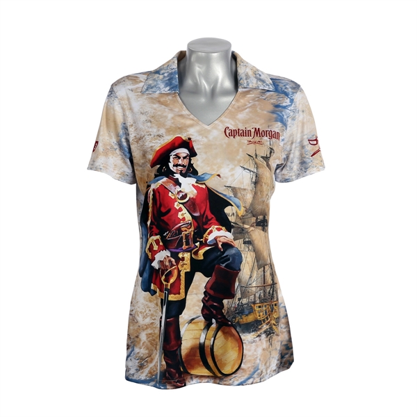 Ladies Short Sleeve Johnny Collar Polo Shirt - Ladies Short Sleeve Johnny Collar Polo Shirt - Image 0 of 1