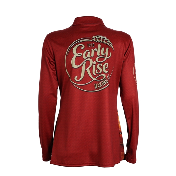 Ladies Long Sleeve 1/4 Zip Polo Shirt - Ladies Long Sleeve 1/4 Zip Polo Shirt - Image 1 of 1