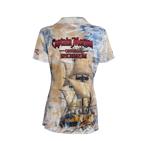 Ladies Short Sleeve Johnny Collar Polo Shirt - Ladies Short Sleeve Johnny Collar Polo Shirt - Image 1 of 1