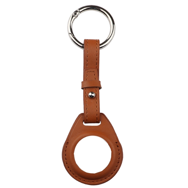 Leather Air-Tag w/ Belt Closure & Keyring Custom Luggage Tag - Leather Air-Tag w/ Belt Closure & Keyring Custom Luggage Tag - Image 1 of 7