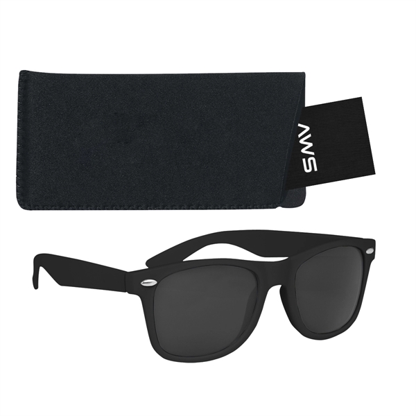 Custom Aws Velvet Touch Malibu Sunglasses With Pouch & Hang Tag