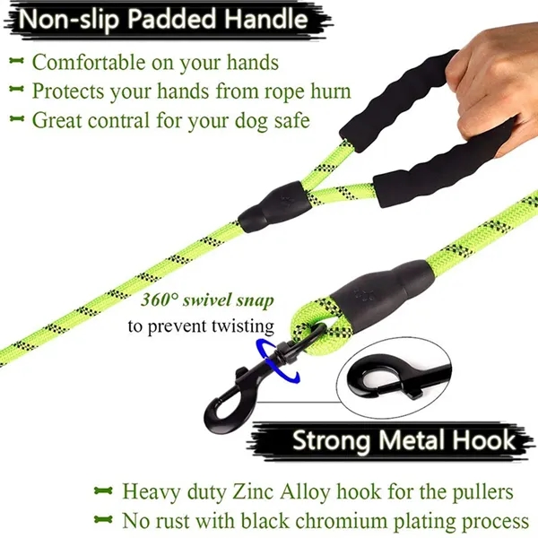 1.5m 5ft Reflective Strong Dog Leash - 1.5m 5ft Reflective Strong Dog Leash - Image 3 of 4