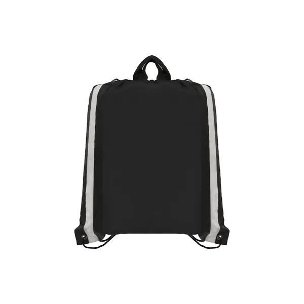 Sports Drawstring Bag with Reflective Strips - Sports Drawstring Bag with Reflective Strips - Image 1 of 4