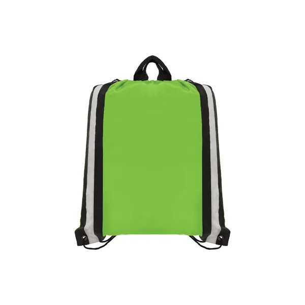 Sports Drawstring Bag with Reflective Strips - Sports Drawstring Bag with Reflective Strips - Image 3 of 4