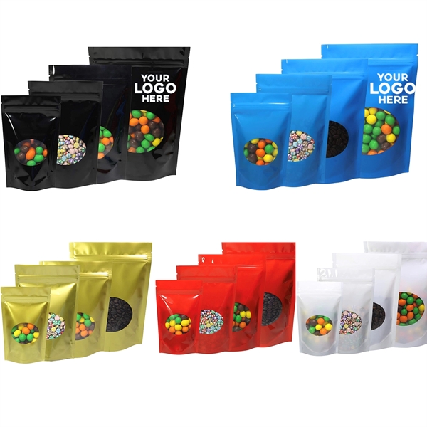 Zipper Pouch Bag with Oval Window 4" x 2 3/8" x 6" - Zipper Pouch Bag with Oval Window 4" x 2 3/8" x 6" - Image 0 of 2