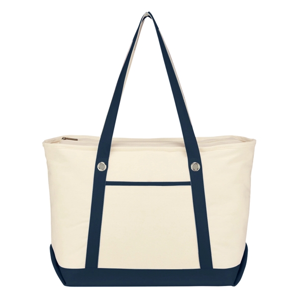 Large Cotton Canvas Sailing Tote Bag - Large Cotton Canvas Sailing Tote Bag - Image 14 of 24