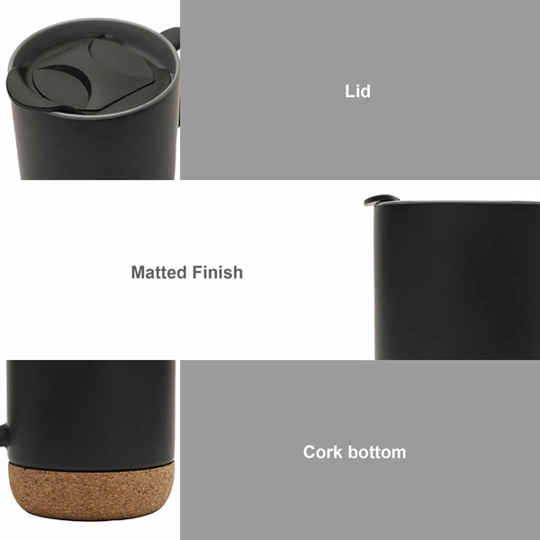 12 oz. Cork Base Dishwasher-Safe Coffee Mug w/ Lid & Handle - 12 oz. Cork Base Dishwasher-Safe Coffee Mug w/ Lid & Handle - Image 2 of 10