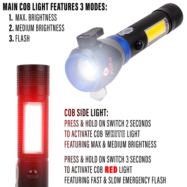 CROSSOVER-200 Tactical Multi-Functional Flashlight with COB - CROSSOVER-200 Tactical Multi-Functional Flashlight with COB - Image 7 of 9