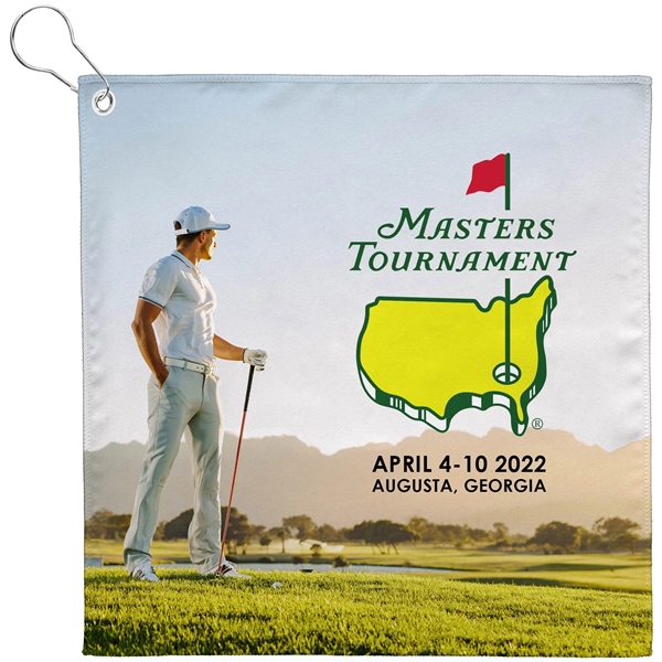 12x12 Sublimated Golf Towel w/Grommet - 200GSM - Sublimation - 12x12 Sublimated Golf Towel w/Grommet - 200GSM - Sublimation - Image 1 of 1