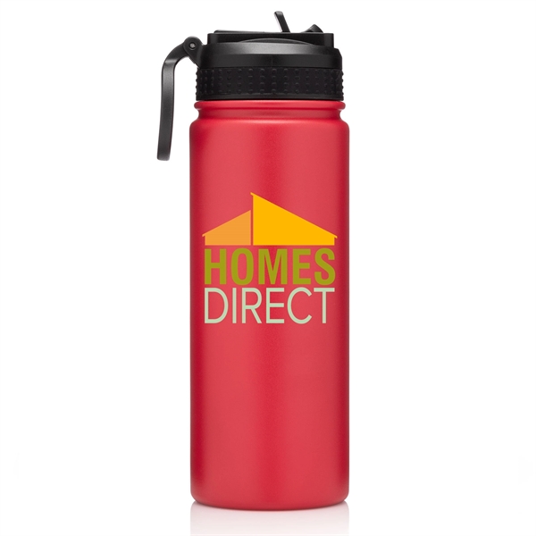 18oz.Travel Stainless Insulated Bottle w/ Lid,Straw & Handle - 18oz.Travel Stainless Insulated Bottle w/ Lid,Straw & Handle - Image 5 of 10