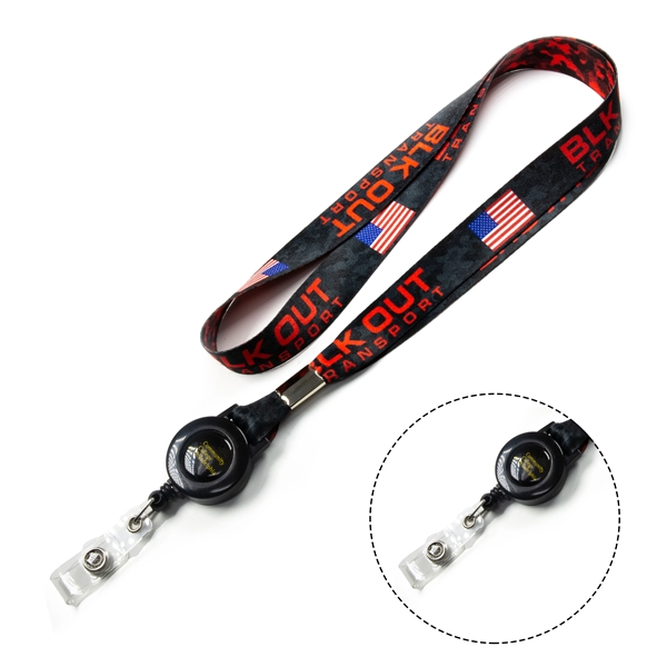 Dye-Sublimation Lanyard with Retractable Reel Combo - Dye-Sublimation Lanyard with Retractable Reel Combo - Image 0 of 2