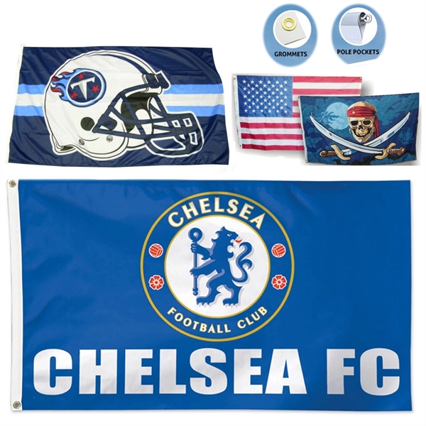 Full Color Custom Flag - 3' X 2' - Full Color Custom Flag - 3' X 2' - Image 0 of 3