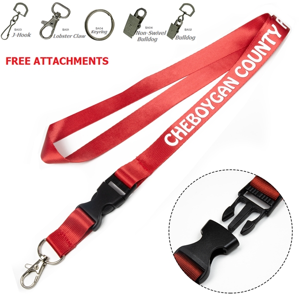 Detachable Nylon Lanyards w/ Imprint Quick Release - Detachable Nylon Lanyards w/ Imprint Quick Release - Image 0 of 3