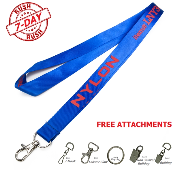 7 Day Rush Nylon Lanyards w/ Custom Imprint Event - 7 Day Rush Nylon Lanyards w/ Custom Imprint Event - Image 1 of 4