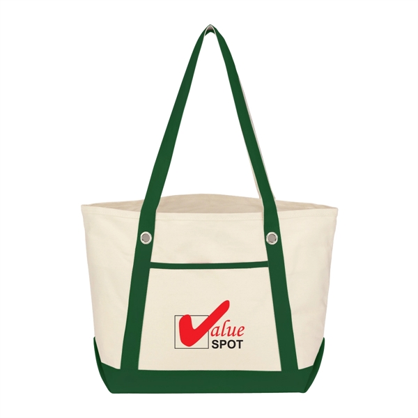 Medium Cotton Canvas Sailing Tote Bag - Medium Cotton Canvas Sailing Tote Bag - Image 8 of 35