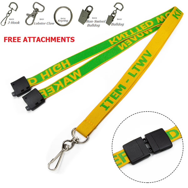 Custom Woven Lanyards with Safety Breakaway - Custom Woven Lanyards with Safety Breakaway - Image 0 of 2