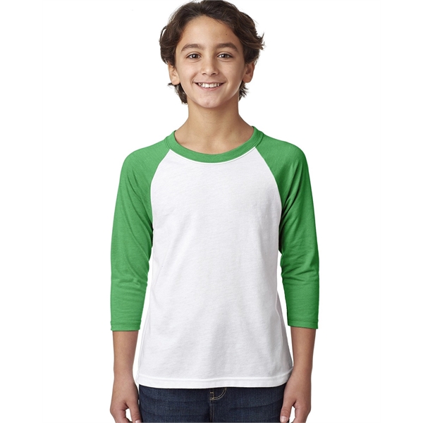 Next Level Apparel Youth CVC Three-Quarter Sleeve Raglan - Next Level Apparel Youth CVC Three-Quarter Sleeve Raglan - Image 9 of 48