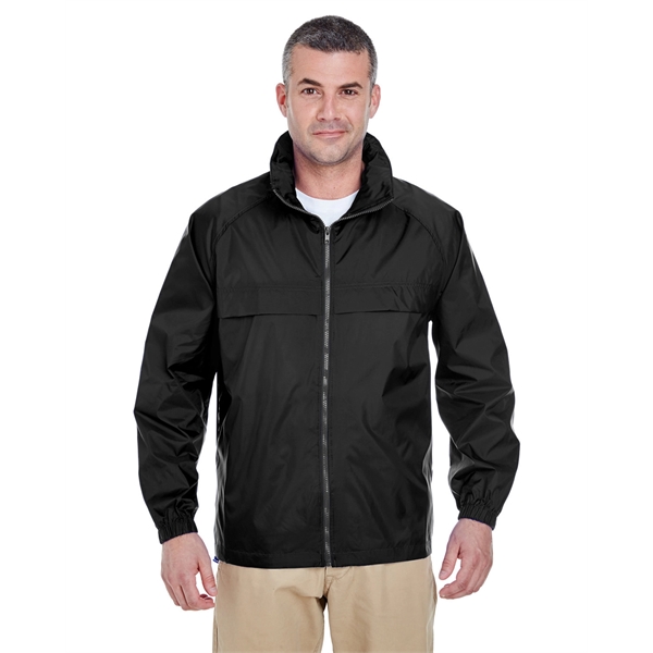 UltraClub Adult Full-Zip Hooded Pack-Away Jacket - UltraClub Adult Full-Zip Hooded Pack-Away Jacket - Image 7 of 13