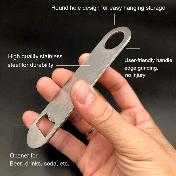 Stainless Steel Straight Bottle Opener, Sturdy And Durable Beer