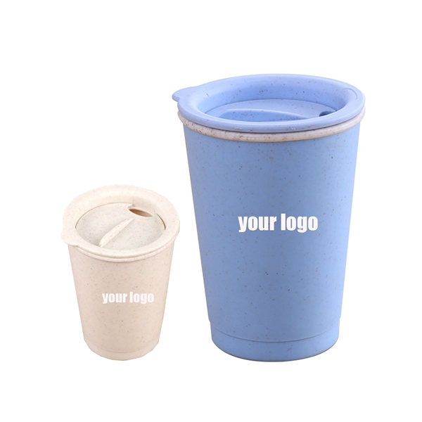 10 Oz Wheat Fiber Straw Coffee Cup Travel Mug