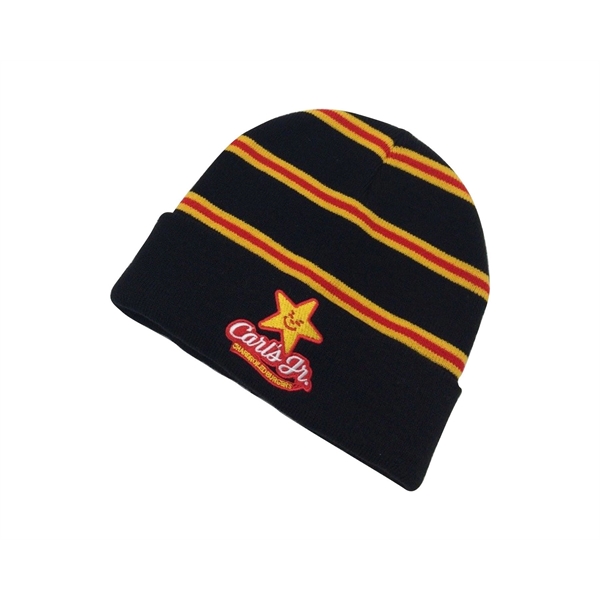 Beanie with Embroidered Logo & Fold - Ocean Import