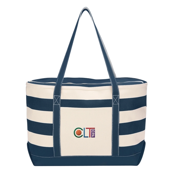 Cotton Canvas Nautical Tote Bag - Cotton Canvas Nautical Tote Bag - Image 7 of 18