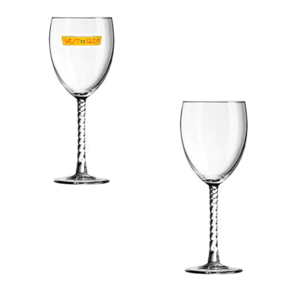 Twisted Stem Wine Glasses, spot color