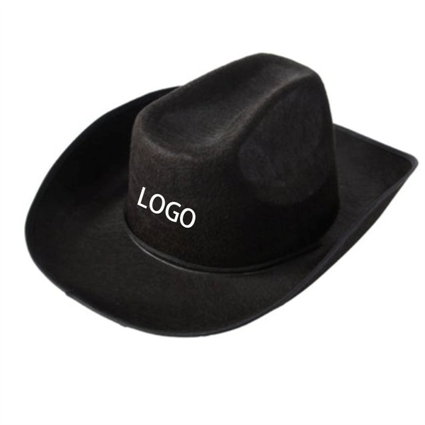 Custom Icon Black Felt Cowboy Hat - Custom Icon Black Felt Cowboy Hat - Image 0 of 0