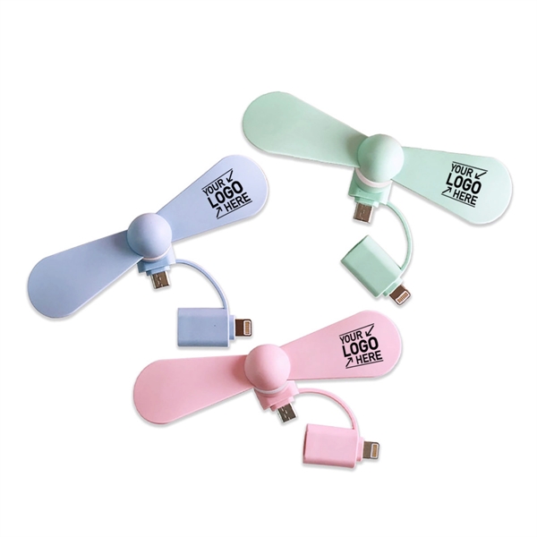 2 in 1 Mini USB Cellphone Fan - 2 in 1 Mini USB Cellphone Fan - Image 0 of 8