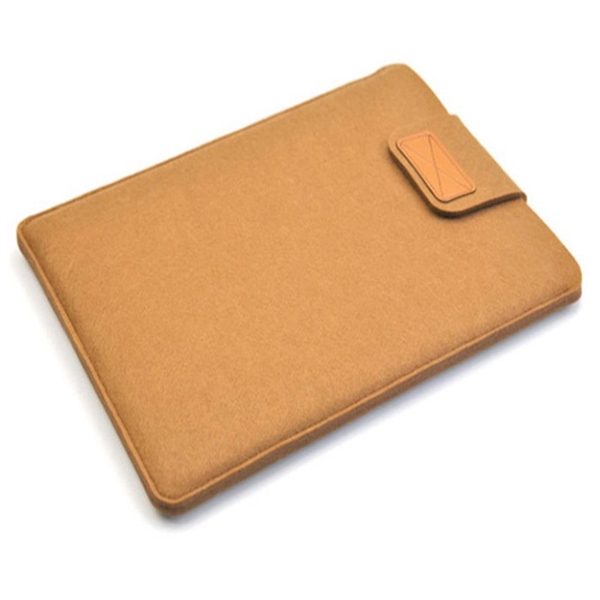 Felt Laptop Sleeve w/ Flip Top Closure Custom Tech Bags - Felt Laptop Sleeve w/ Flip Top Closure Custom Tech Bags - Image 2 of 3