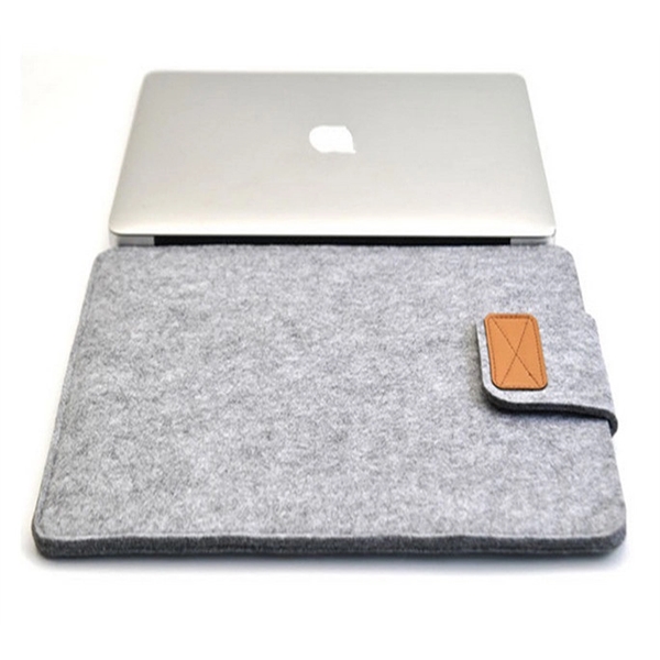 Felt Laptop Sleeve w/ Flip Top Closure Custom Tech Bags - Felt Laptop Sleeve w/ Flip Top Closure Custom Tech Bags - Image 3 of 3