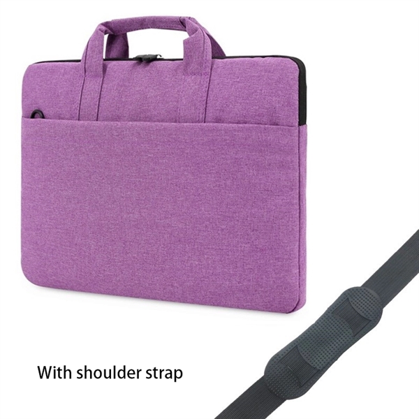 Polyester Laptop Sleeve w/ Carry Handle & Shoulder Strap - Polyester Laptop Sleeve w/ Carry Handle & Shoulder Strap - Image 4 of 11