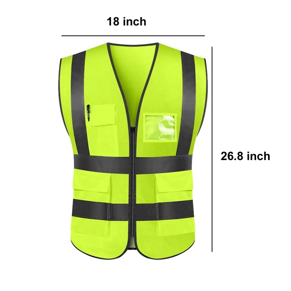 High Visibility Safety Vest with Reflective Strips - High Visibility Safety Vest with Reflective Strips - Image 1 of 3