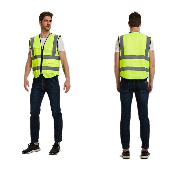 High Visibility Safety Vest with Reflective Strips - High Visibility Safety Vest with Reflective Strips - Image 2 of 3