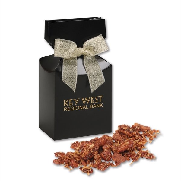 Coconut Praline Pecans in Black Premium Delights Gift Box