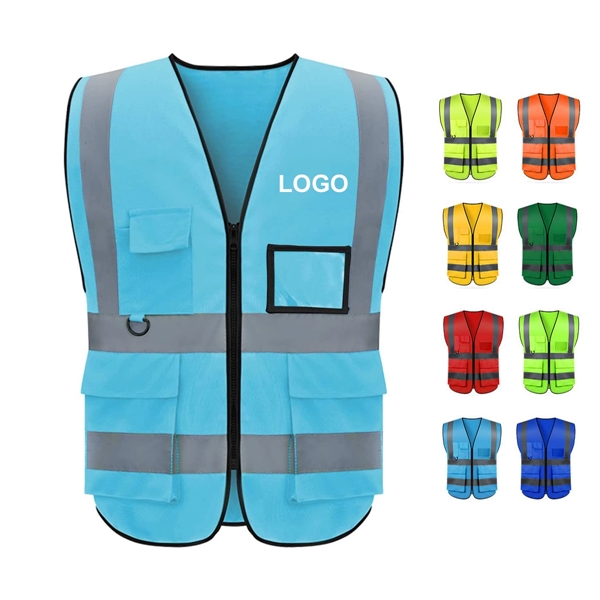 Reflective Safety Vest with Pockets - Reflective Safety Vest with Pockets - Image 0 of 5