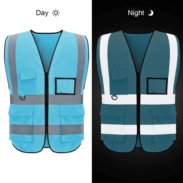 Reflective Safety Vest with Pockets - Reflective Safety Vest with Pockets - Image 2 of 5