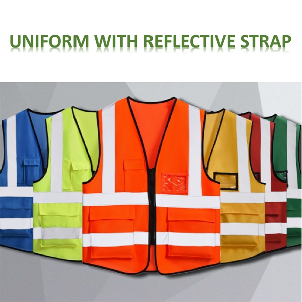 Reflective Safety Vest With Multiple Pockets - Reflective Safety Vest With Multiple Pockets - Image 0 of 2